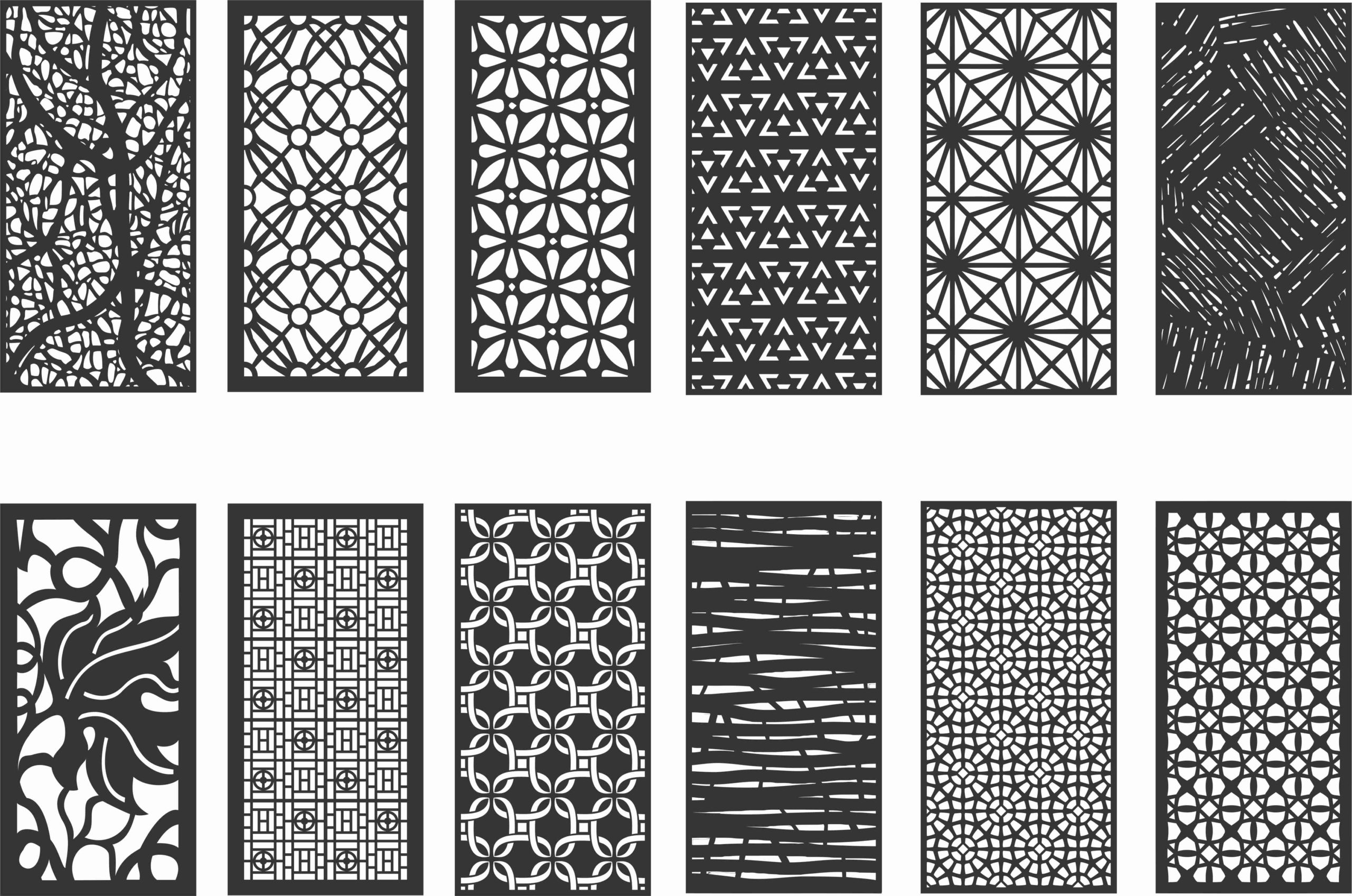 12 Pattern vectors dxf file for cnc - Cnc File