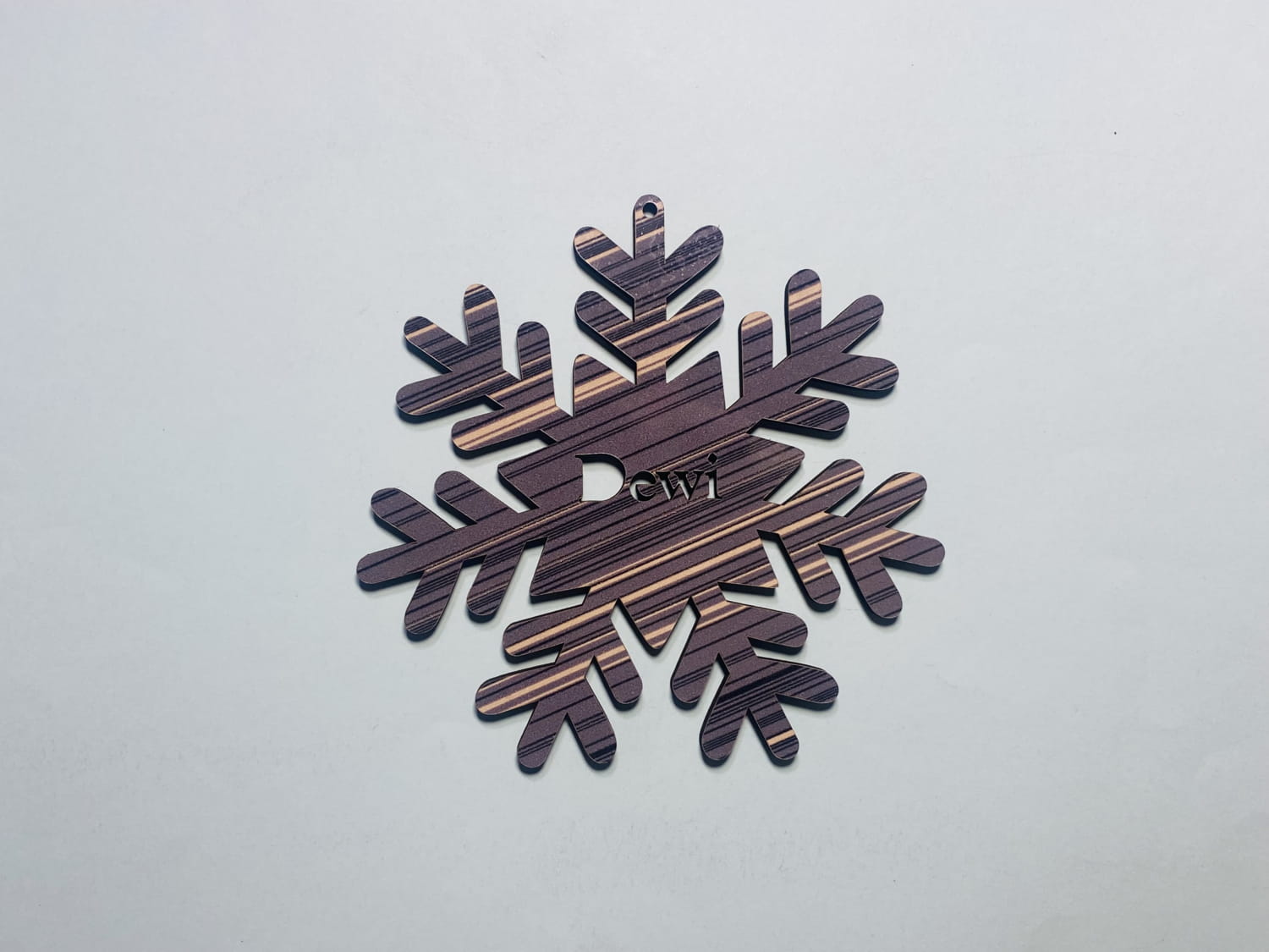 Laser Cut Personalized Wood Snowflake Ornament Free Vector