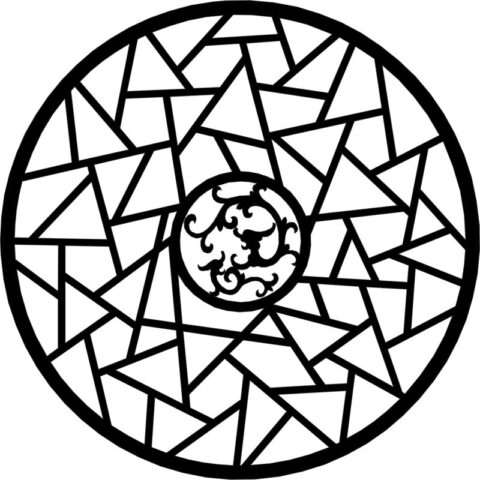 Circle Geometric Ornament Vector dxf File