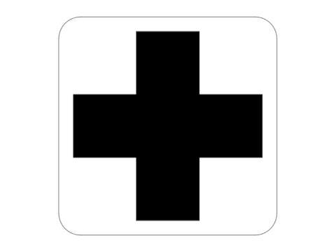 First Aid Road Sign dxf File