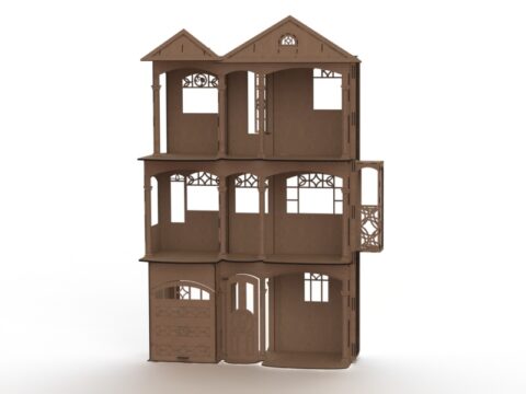 Barbie’s house Lasercut Free Vector