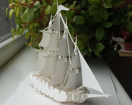 Sailing Ship 3D Puzzle Free Vector