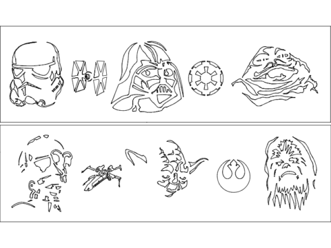Star Wars 1 2 dxf File