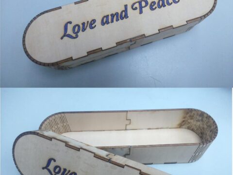 Laser Cut Wooden Pencil Box DXF File
