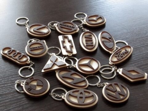 Laser Cut Toyota Key Chain with Logo Free Vector