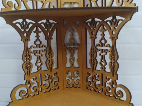 Laser Cut Iconostasis Corner Shelf Plywood Free Vector