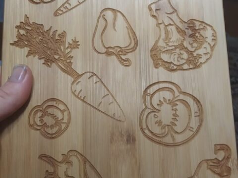 CNC Router Wooden Chopping Board Design Vegetables DXF File