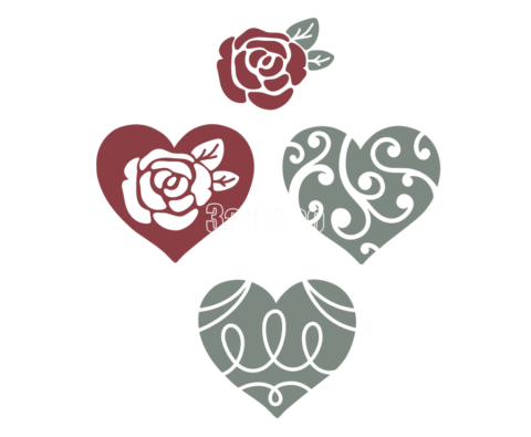 Laser Cut Heart Monograms DXF File