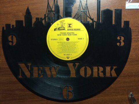 New York City Vinyl Record Wall Clock Laser Cut Template Free Vector