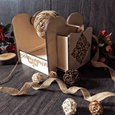 Laser Cut Yarn Holder Yarn Organizer Yarn Caddy Free Vector