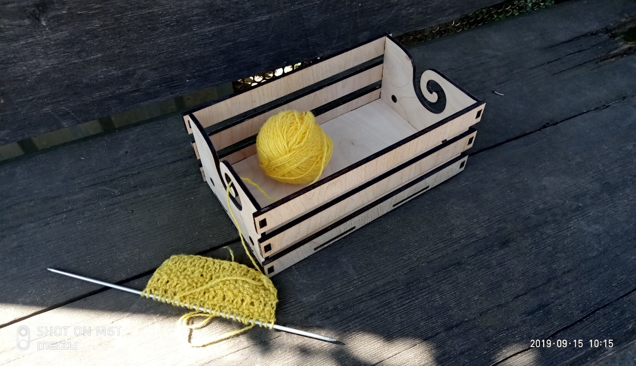 Laser Cut Wooden Yarn Box Crochet Knitting Storage Box Yarn Holder Free Vector