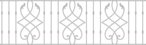 Wrought iron railings model vector Free Vector