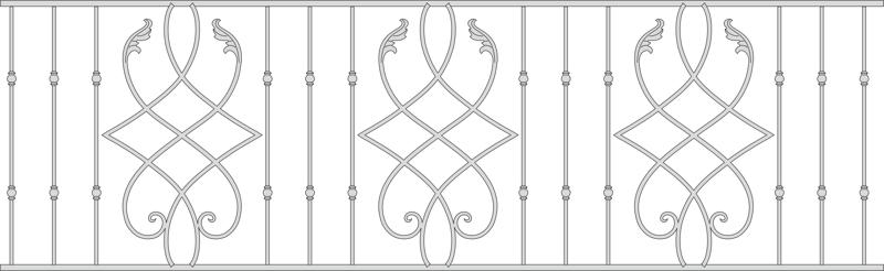 Wrought iron railings model vector Free Vector