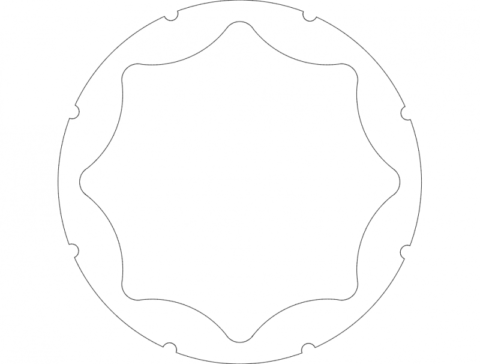 h1 Rim Stiffner Half Curved dxf File