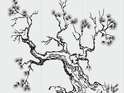 Tree Sandblasting Stencil Free Vector