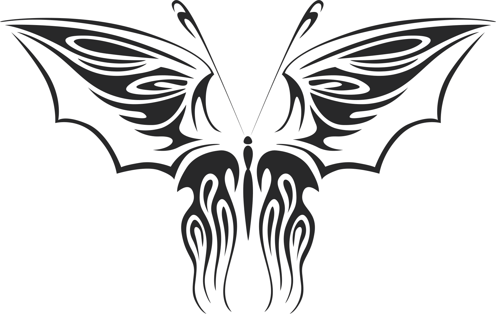 Tribal Butterfly Vector Art 12 DXF File