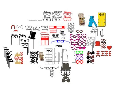 Mustache Spectacles Vector Set Free Vector