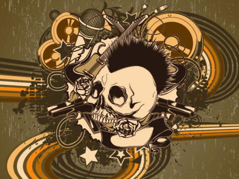 Old Skull Poster Vector Art Free Vector