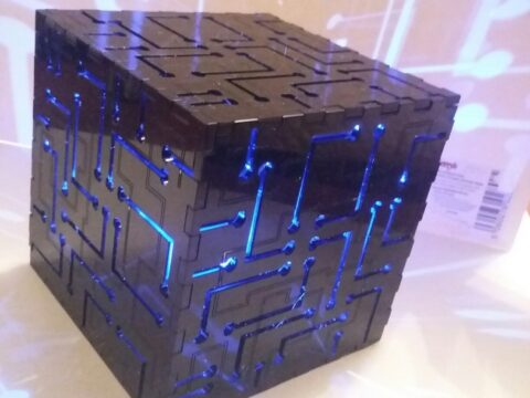 Laser Cut Cube Night Light Free Vector