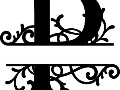 Flourished Split Monogram P Letter Free Vector