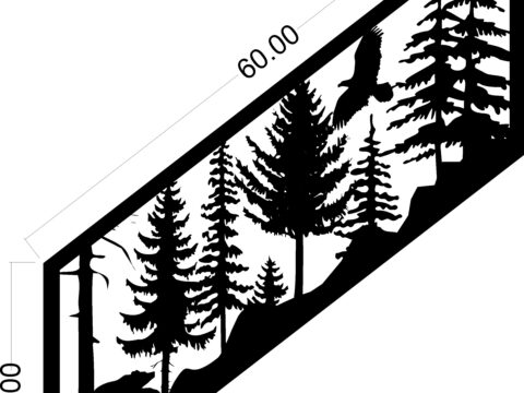 Plasma Art Stair Railing Panel Design DXF File