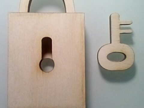 Laser Cut Padlock With Key SVG File