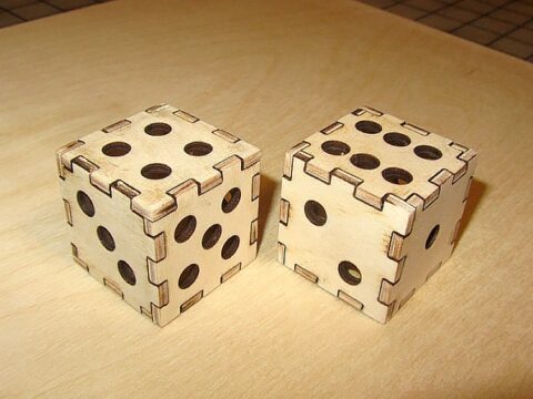 Laser Cut Dice 3D Puzzle Free Vector