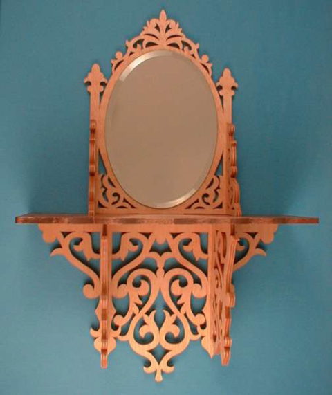 Oval Mirror Shelf Scroll Saw Pattern PDF File