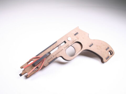 Wooden Laser Cut Jenga Pistol Free Vector