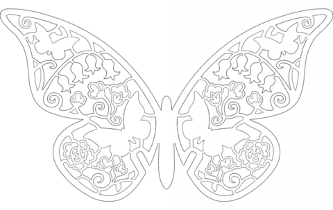 Laser cut Butterfly vector dxf File