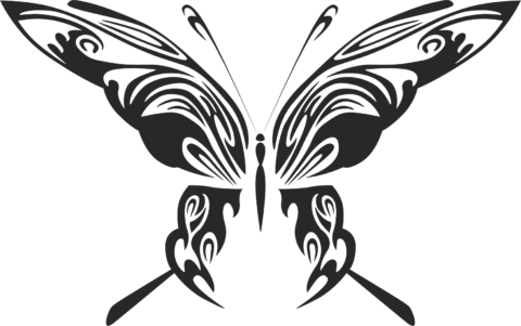 Tribal Butterfly Vector Art 48 DXF File