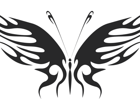 Butterfly vector tattoo DXF File