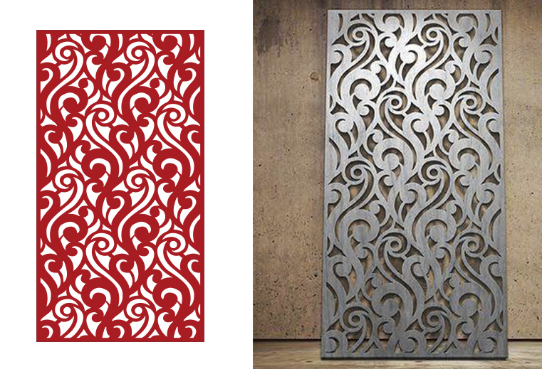 2D MDF CNC Cutting Jali Design DXF File