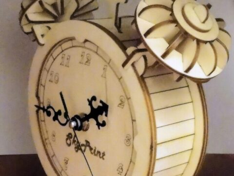 Laser Cut Desk Clock Free Vector