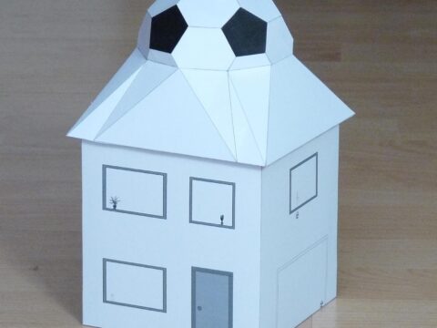 Football House Pepakura Pattern Template PDF File