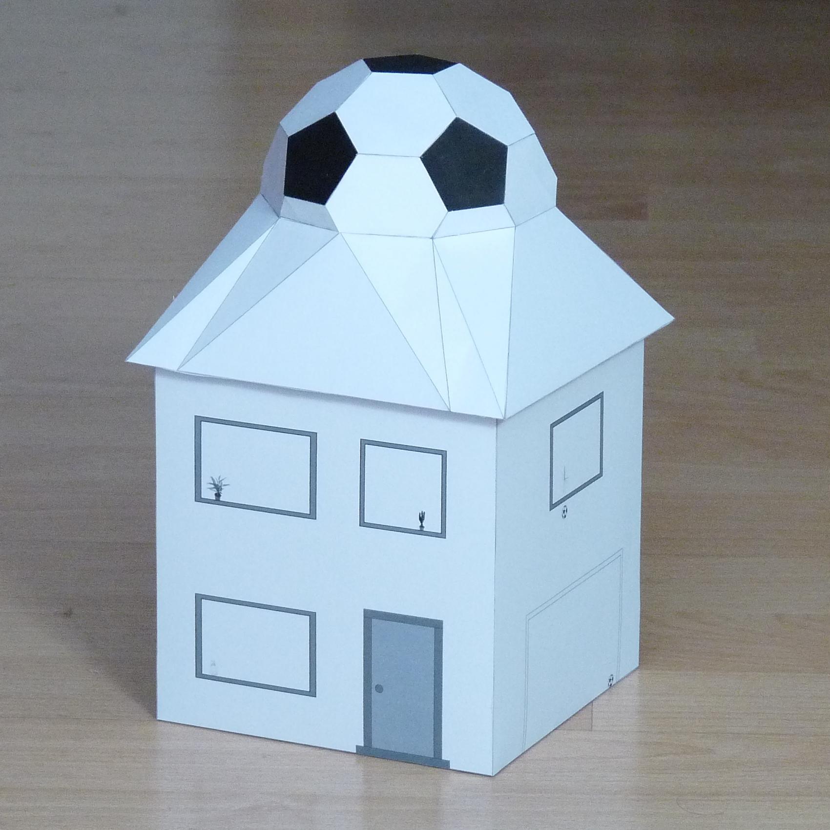 Football House Pepakura Pattern Template PDF File