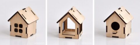 Small House 3D Puzzle Free Vector