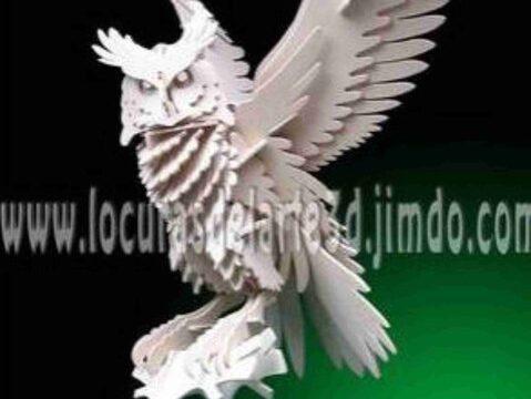 Owl 3D Wooden Puzzle Free Vector