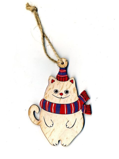 Laser Cut Wooden Cat Kitty Free Vector