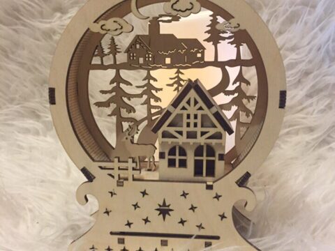 Laser Cut New Year Lamp Free Vector