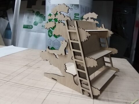 Laser Cut Decorated Shelf Free Vector