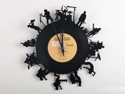 Laser Cut Musicians Vinyl Record Clock DXF File