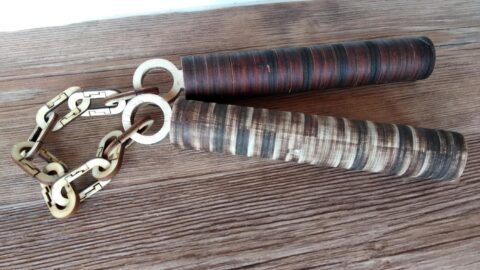 Laser Cut Martial Arts Nunchaku Plywood 6mm Template Free Vector