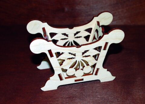 Laser Cut Pencil Holder With Cherries Pen Pot Free Vector