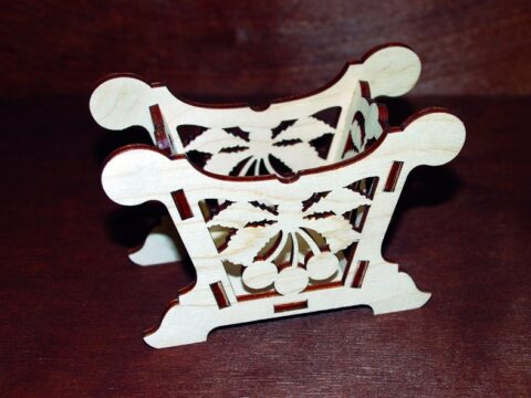 Laser Cut Pencil Holder With Cherries Pen Pot Free Vector