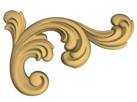 Decorative Corner Leaf for CNC Woodworking stl File