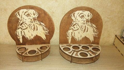 Laser Cut Dog Glass Rack Free Vector