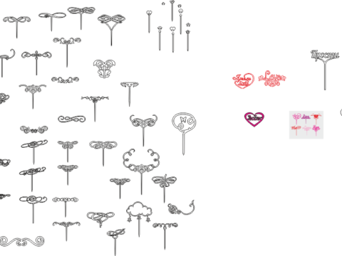 Valentine Toppers Vector Pack Free Vector