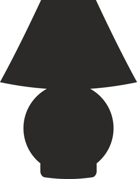 Table Lamp Silhouette Vector dxf File