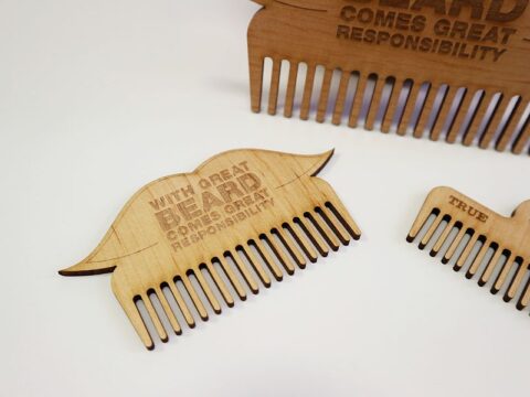 Laser Cut Beard Comb Template PDF File